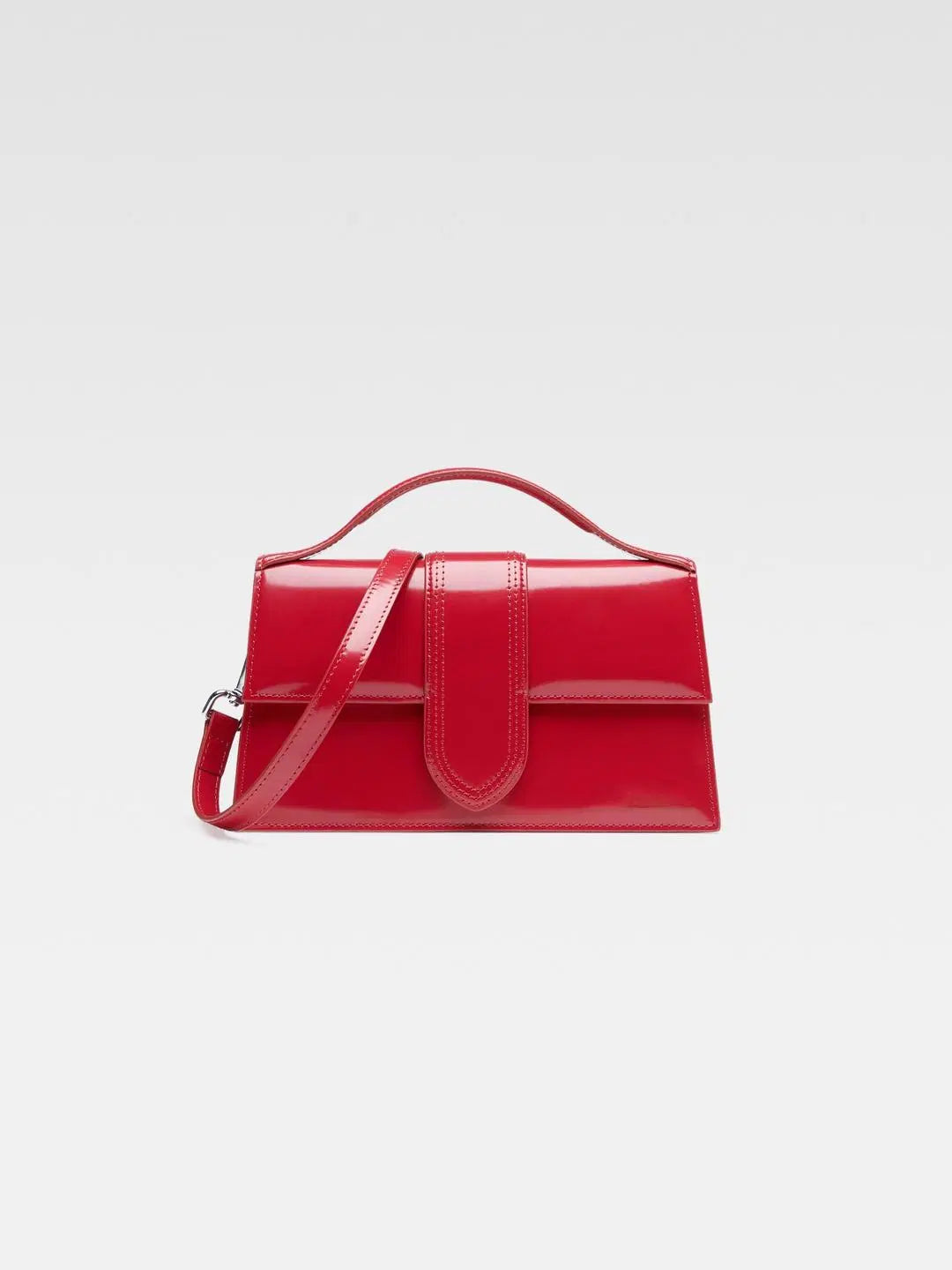 Red PU Leather Hand Bag