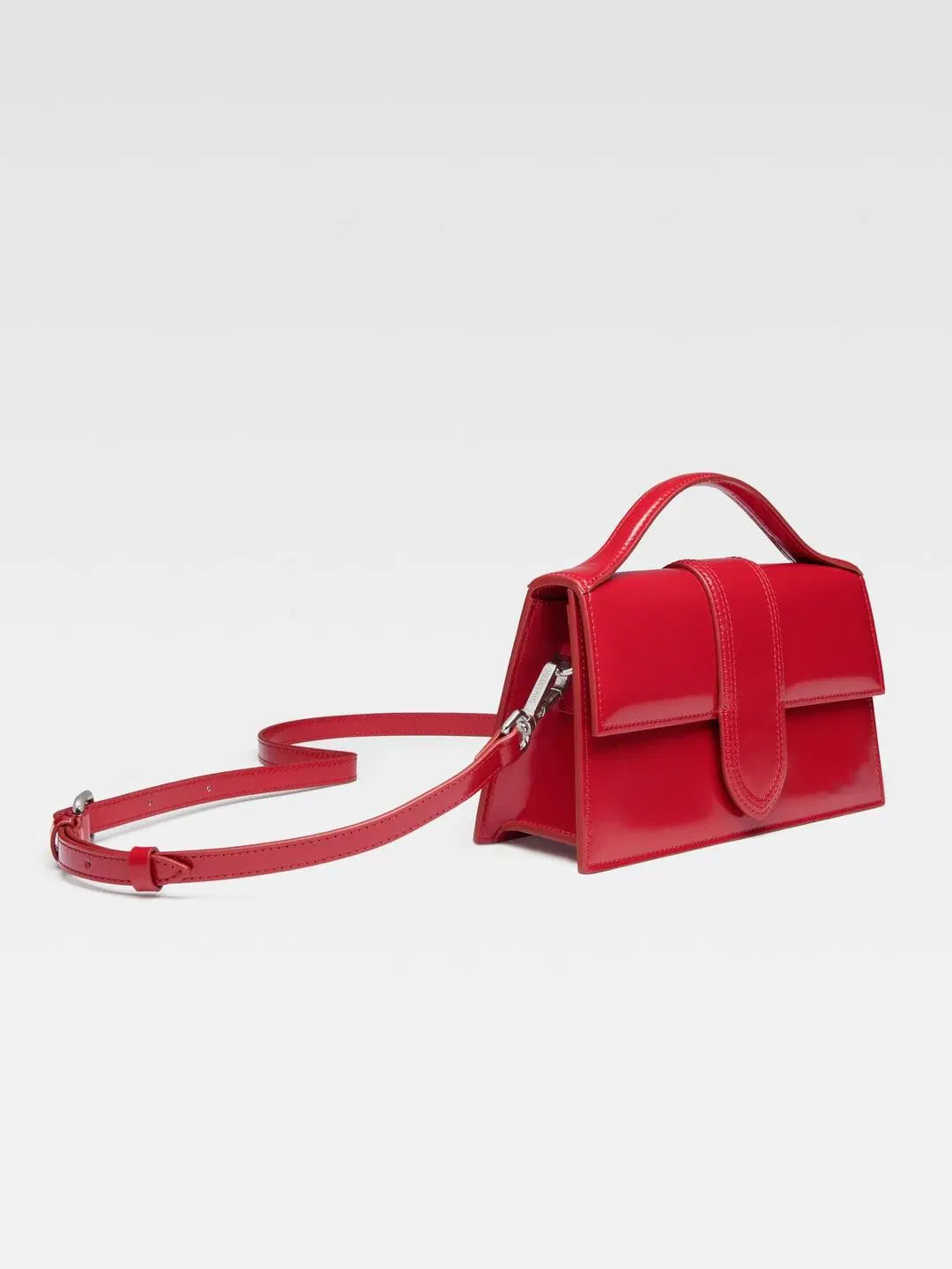 Red PU Leather Hand Bag