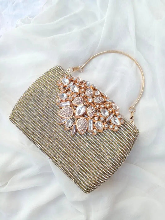 Bridal Metal Embellished Fancy Clutch