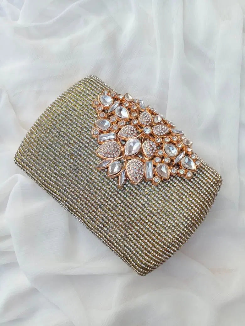 Bridal Metal Embellished Fancy Clutch