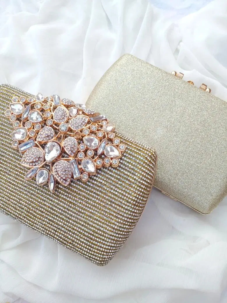 Bridal Metal Embellished Fancy Clutch